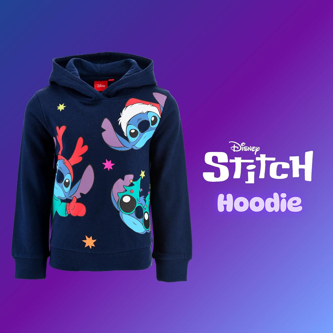Disney Stitch Mädchen Kapuzenpullover, Design Weihnachts Sweatshirt, Pullover für Mädchen, Grössen 3