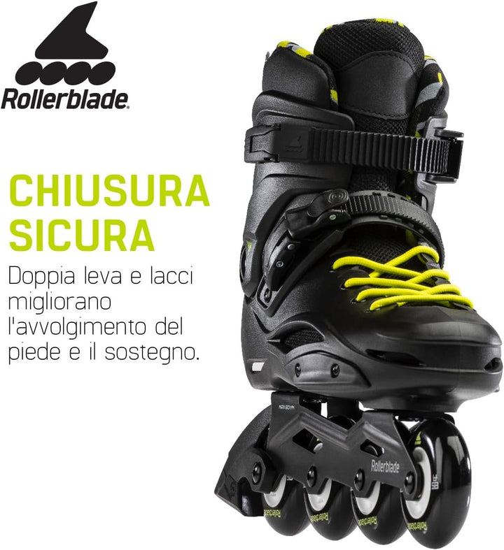 Rollerblade Unisex – Erwachsene Rb Cruiser Inlineskate 290 Black/Neon Yellow, 290 Black/Neon Yellow