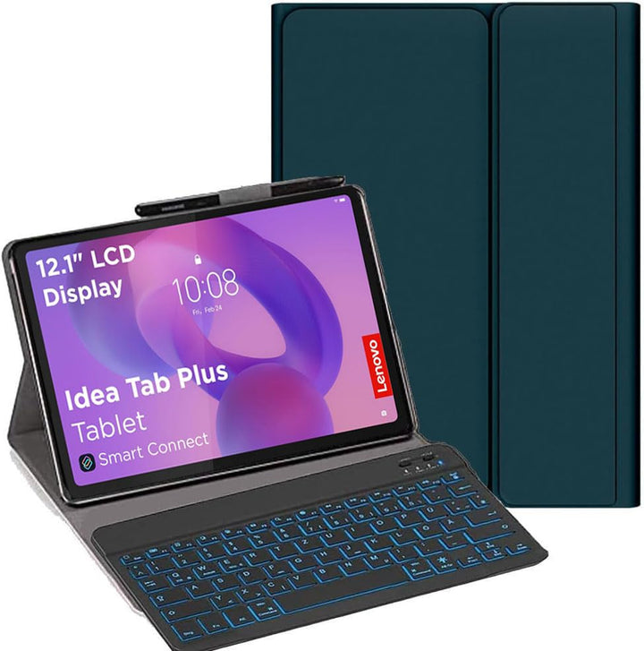Tastatur Hülle für Lenovo Idea Tab Plus 12,1 Zoll Tablet TB365FC, [Deutsches QWERTZ] Ultraslim Hülle
