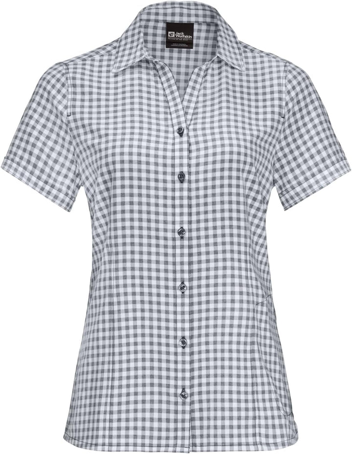 Jack Wolfskin Damen Kepler Shirt W Shirt Shortsleeve XS Night Blue Checks, XS Night Blue Checks