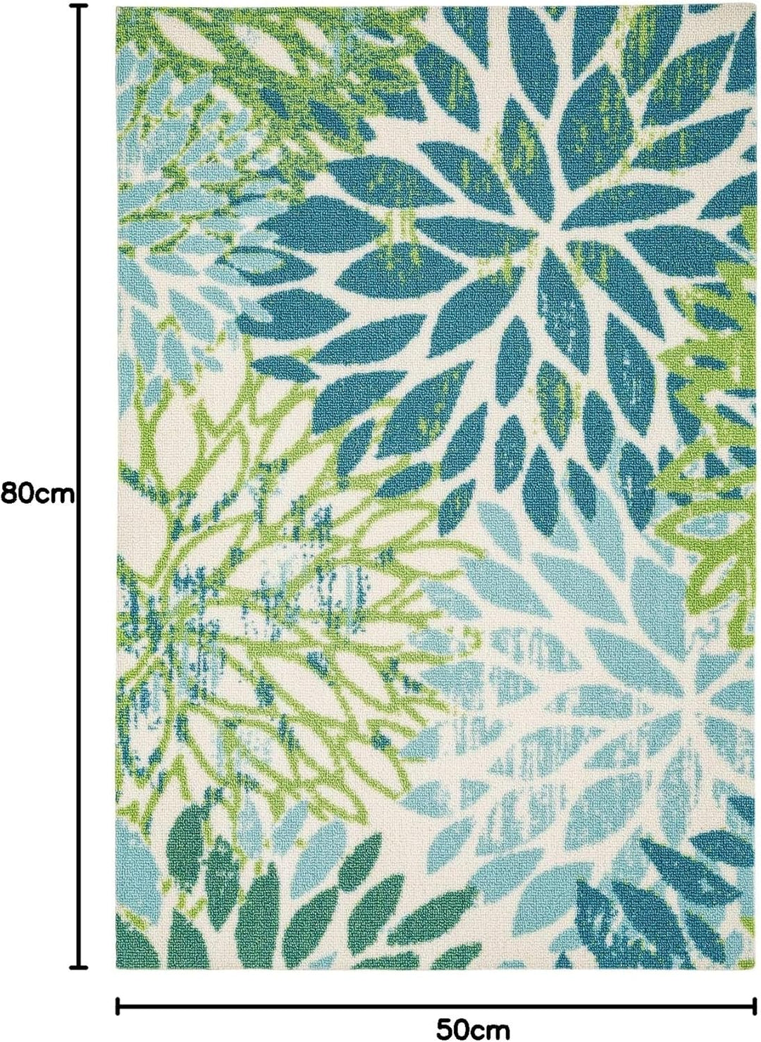 TALETA Fussmatte Outdoor Teppich Wetterfest,Outdoor Fussmatte, Gross: 50 x 80 cm 02 Tropische Pflanz