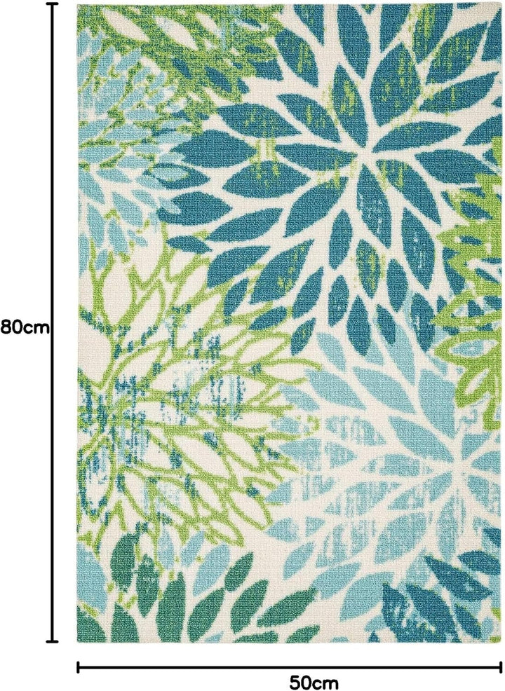 TALETA Fussmatte Outdoor Teppich Wetterfest,Outdoor Fussmatte, Gross: 50 x 80 cm 02 Tropische Pflanz