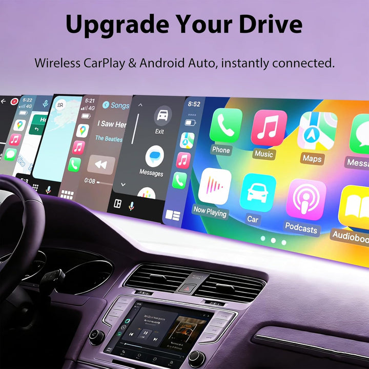 Wireless CarPlay &amp; Android Auto Adapter, 2-in-1 Wired-to-Wireless Konverter mit 5GHz WiFi, Plug &amp; Pl