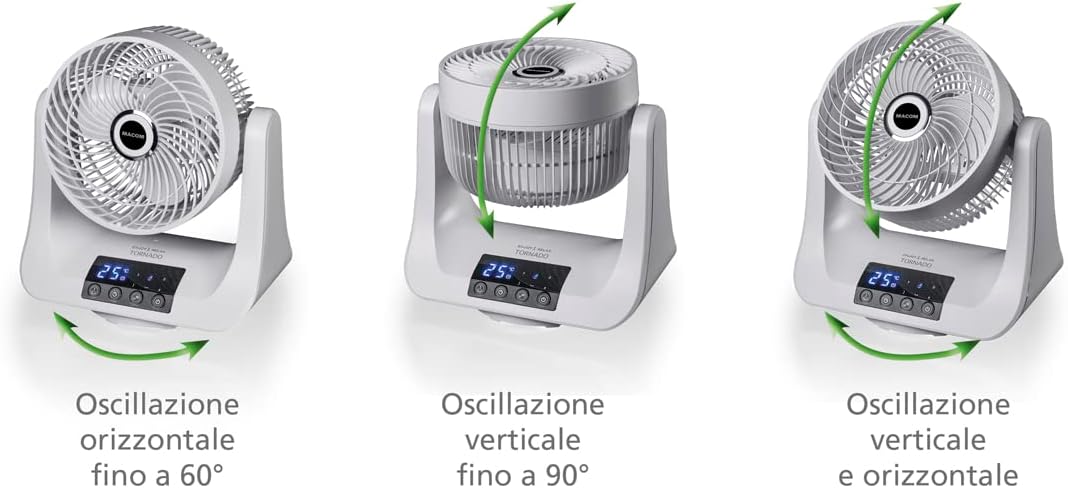 Macom Enjoy & Relax 993 Tornado Ventilator mit doppelter Oszillation