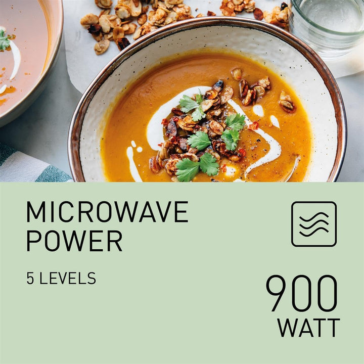 Panasonic NN-K35NWMEPG, Mikrowellenherd, 24 Liter, 900 W Leistung, 8 automatische Programme, Dual-Ko