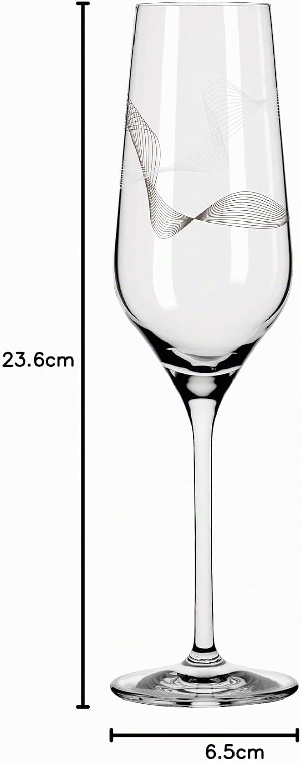 RITZENHOFF 3711002 Champagnerglas 250 ml – Serie Kristallwind Set Nr. 2 – 2 Stück mit Windillustrati