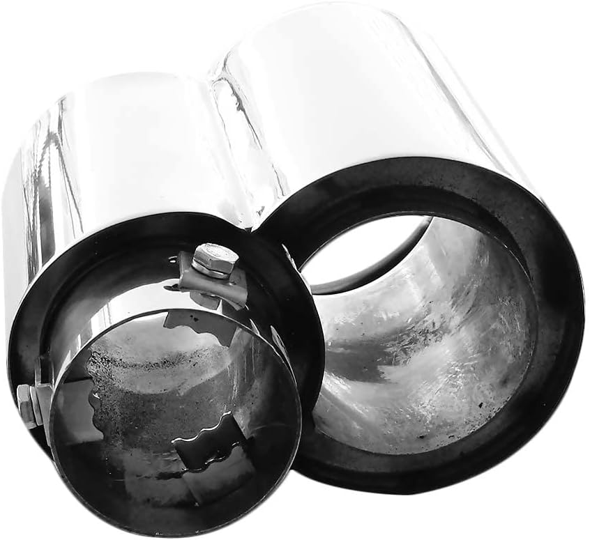 Doppel Auspuffblende Endrohr Auspuff Universell Schalldampfer Doppelendrohr Endrohrblende Sport Spor