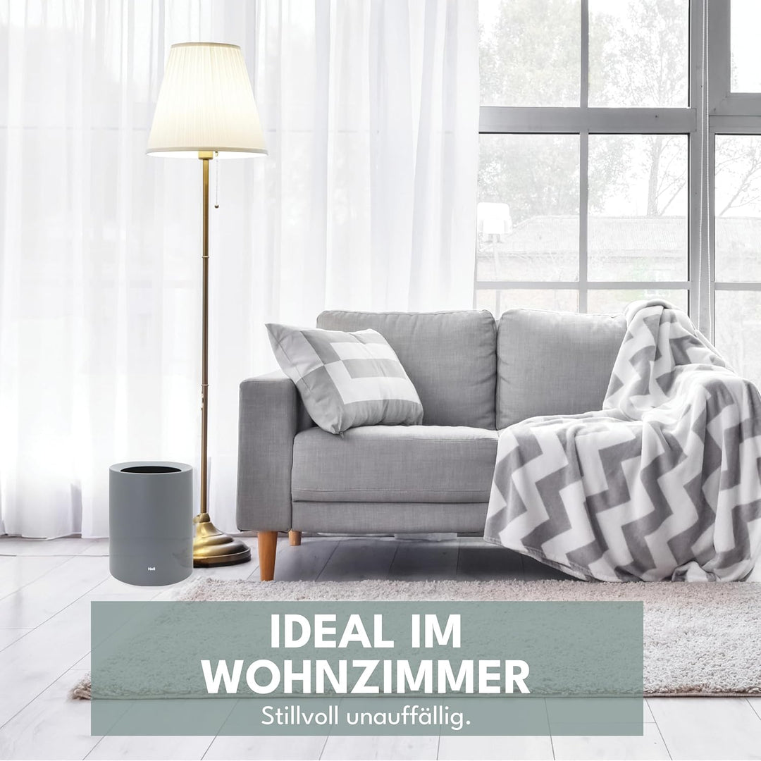 Papierkorb | 12L | Grau Matt | Ohne Deckel | Idealer Mülleimer fürs Büro & Schreibtisch | Tischmülle
