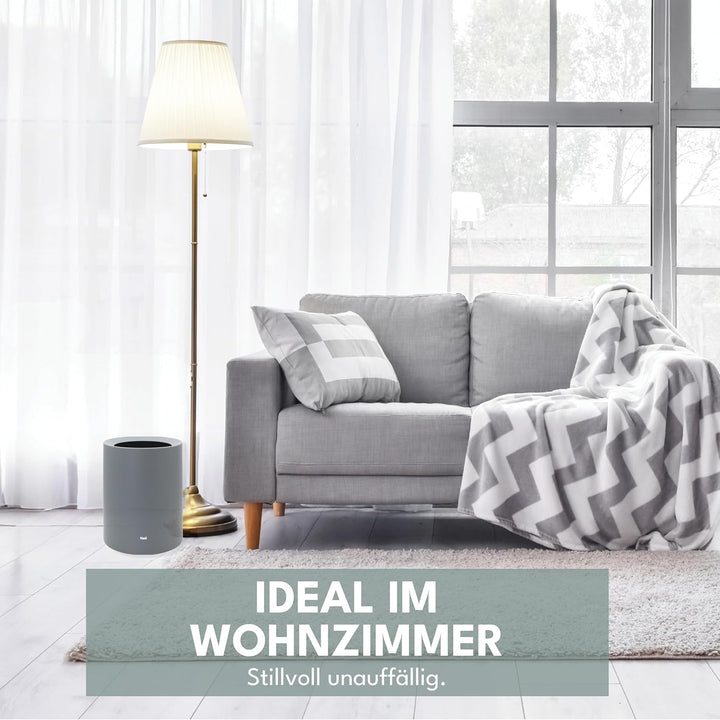 Papierkorb | 12L | Grau Matt | Ohne Deckel | Idealer Mülleimer fürs Büro & Schreibtisch | Tischmülle