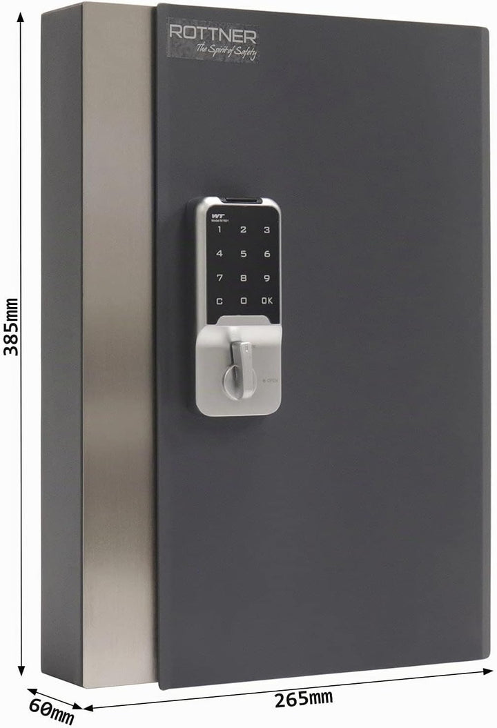 Rottner Schlüsselschrank Key Home 24 Elektronikschloss anthrazit, Klein