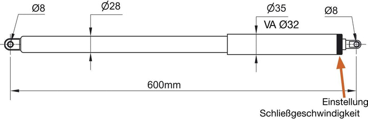 Türschliesser Dictator Direkt II 150, Türbreite bis 1200 mm, Stahl verzinkt ; 1