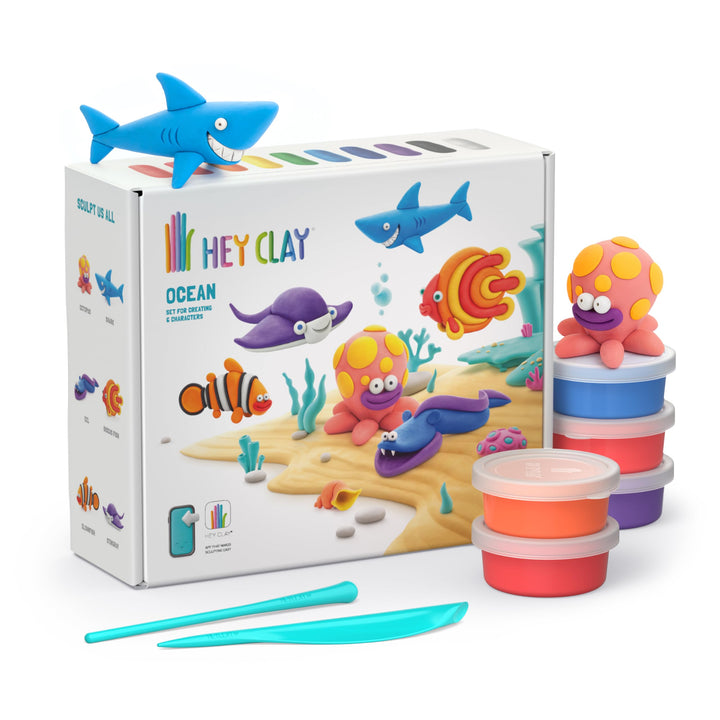 HEY CLAY - 15 Dosen lufttrocknende Knete für Kinder ab 3 Jahren - Kreatives Bastelset - Modelliermas