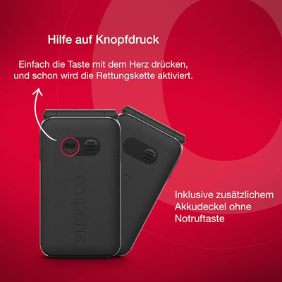 Emporia JOY-LTE - 4G-Handy für ältere Menschen, hohe Lautstärke, 2,8-Zoll-Farbdisplay, 3 Schnellanru