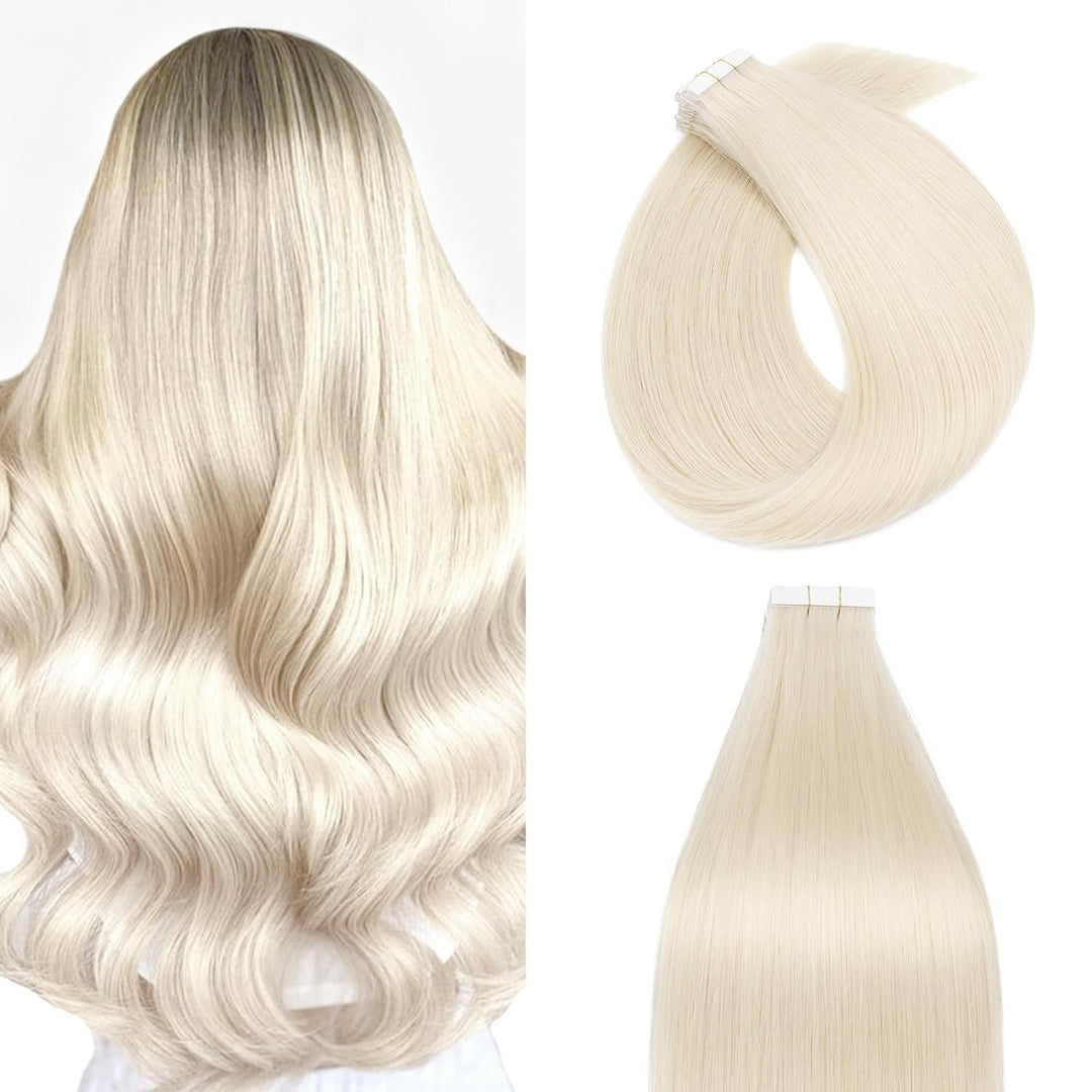 Silk-co Tape Extensions Echthaar 20stk, Remy Tape in Extensions Haarverlängerung, Skin Weft Echthaar