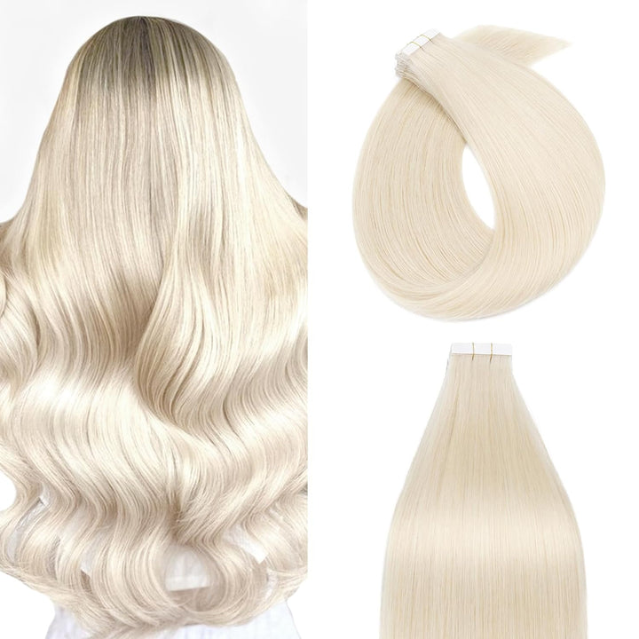 Silk-co Tape Extensions Echthaar 20stk, Remy Tape in Extensions Haarverlängerung, Skin Weft Echthaar