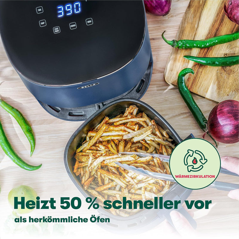 BELLA 3 L Touchscreen-Luftfritteuse, ölfreies Frittieren, Spülmaschinenfeste Antihaft-Pfanne und Fri