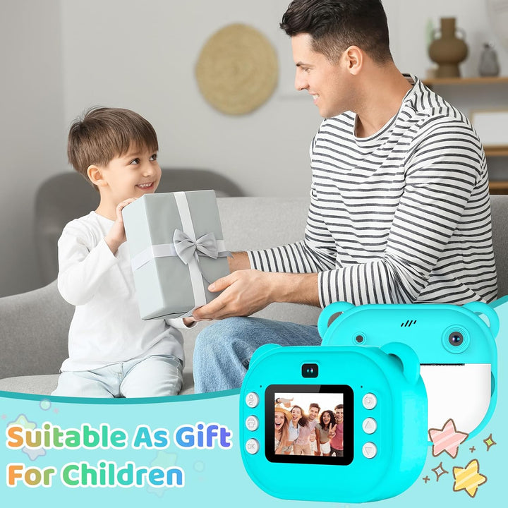 Sofortbildkamera für Kinder mit Drucker, 48MP & 1080P Digitalkamera mit 2,4 Zoll Display, Kinderkame