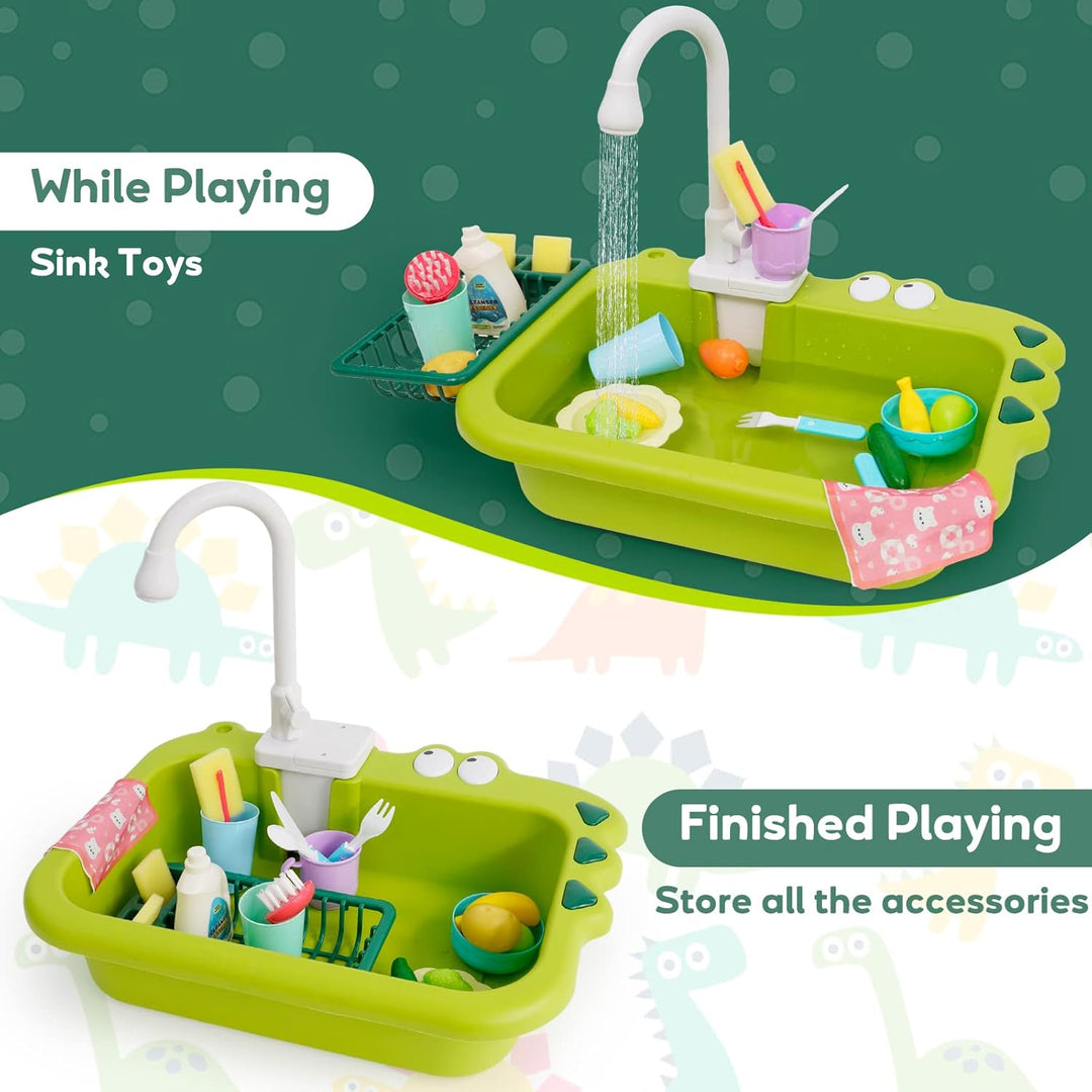 Küchenspüle Spielzeug mit fliessendem Wasser, küchen Spielzeug Kinder mit Wasser-Recycling Wasserhah