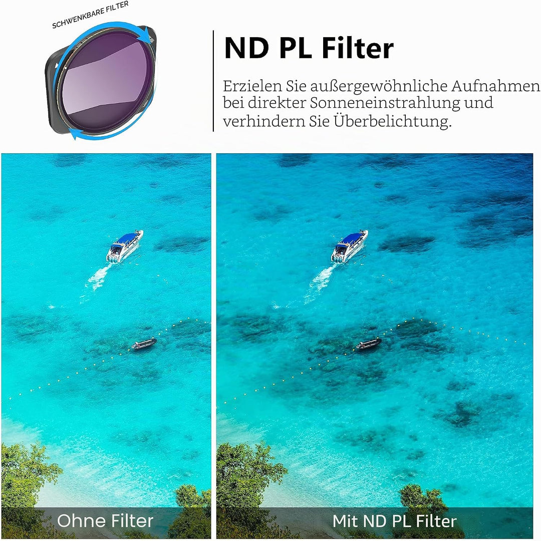 STARTRC 4er-Pack ND/PL Filter Set für DJI Air 3 Zubehör, Mehrfach Beschichtetes HD-Glas, Kein Farbst