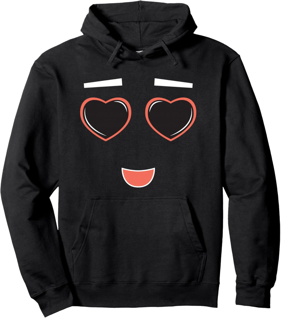 Gesicht Lustig Herz-Augen Verliebt Outfit Geschenk Freund-in Pullover Hoodie