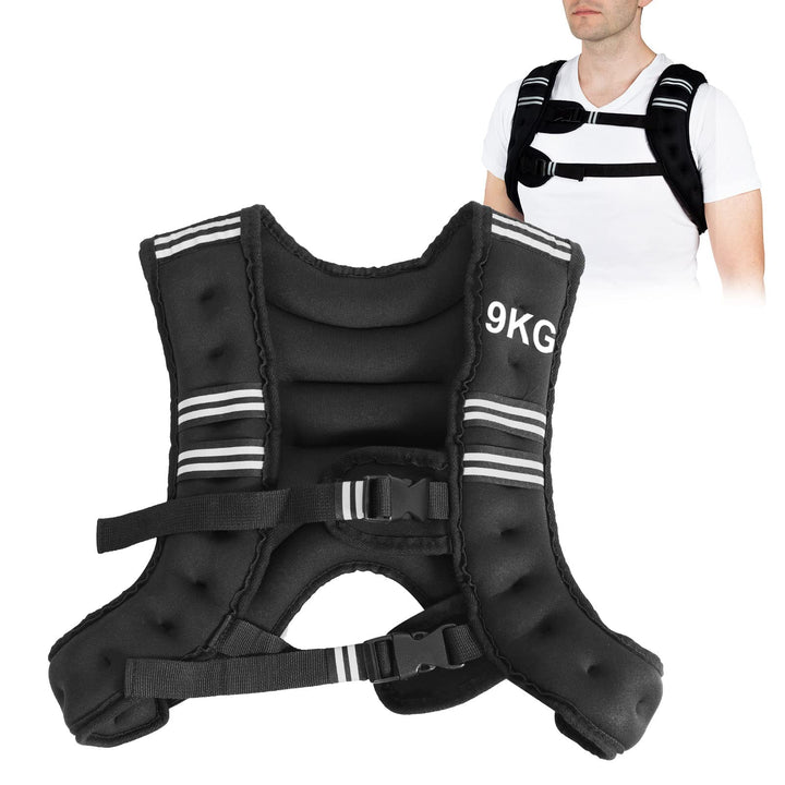 DREAMADE Gewichtsweste Trainingsweste, Fitnessweste aus SBR & Eisensand Füllung, verstellbare Laufwe