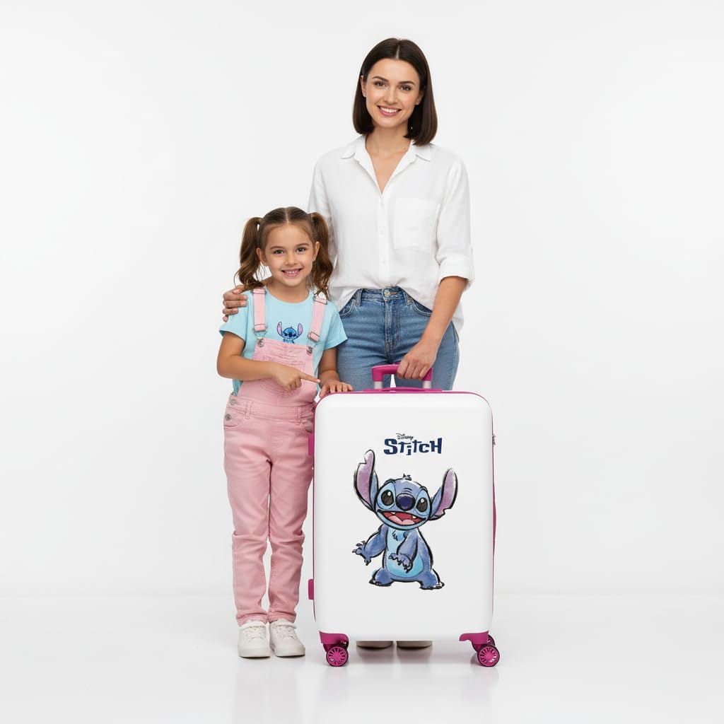 Disney Stitch Naughty Make a Face Blauer Kinderkoffer 50x38x20 cm Starres ABS Seitliches Zahlenschlo