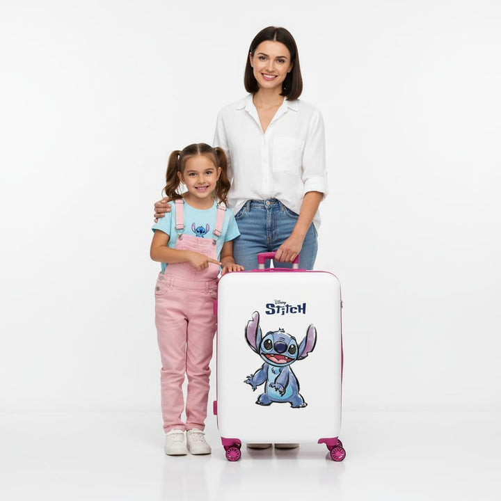 Disney Stitch Naughty Make a Face Blauer Kinderkoffer 50x38x20 cm Starres ABS Seitliches Zahlenschlo