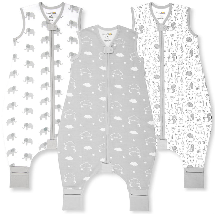 Mama Cheetah Baby Schlafsack mit Füsse 0.5 TOG, Sommerschlafsack, Bio-Baumwolle Baby Schlafsäcke ohn