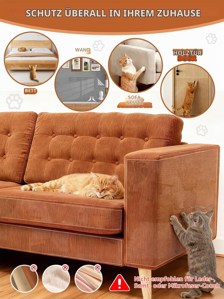 Katzen Kratzschutzfolie Transparent 43cm x 5m: ZQVCNF Selbstklebendes Anti-Kratz Tape für Sofa, Möbe