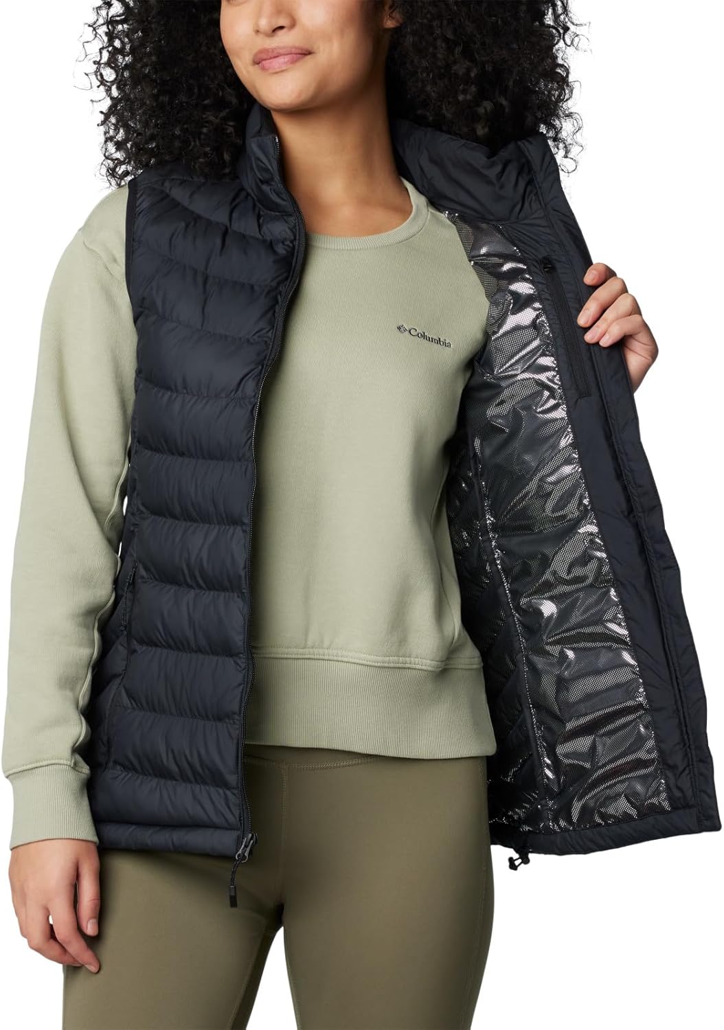 Columbia Powder Lite Vest, Steppweste für Damen, Schwarz
