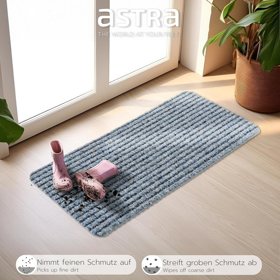 Astra Fussmatte innen Silber Schmutzfangmatte rutschfest – Türmatte 25x60 cm 3er Set wasserabweisend