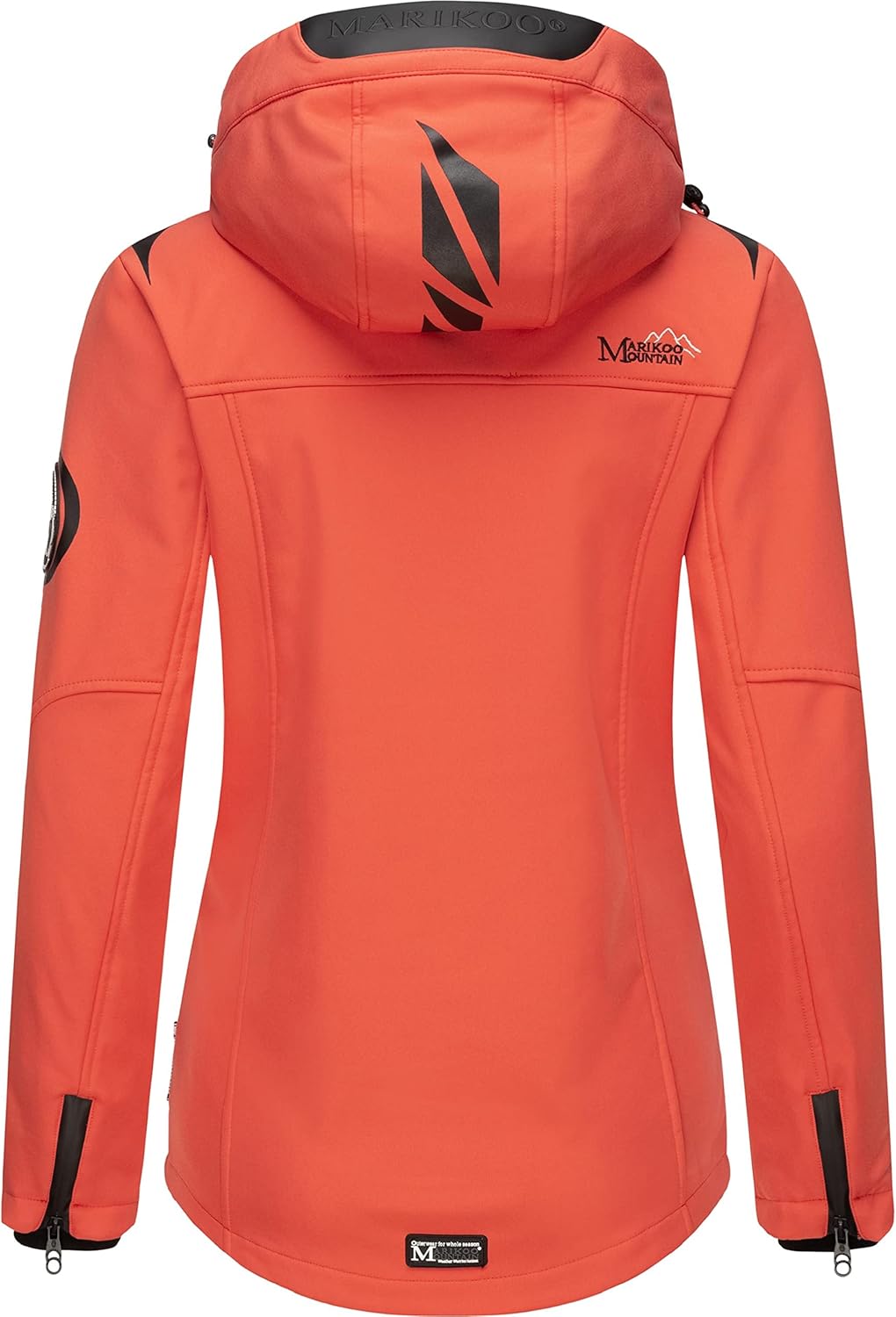 MARIKOO Damen Softshelljacke wasserdichte Funktionsjacke mit Abnehmbarer Kapuze Mount-Cho-Oyu, Coral