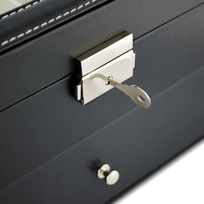 Grinscard Brillenbox zur Aufbewahrung von 12 Brillen - Schwarz, Weiss - ca. 34 x 19 x 16 cm - Sonnen