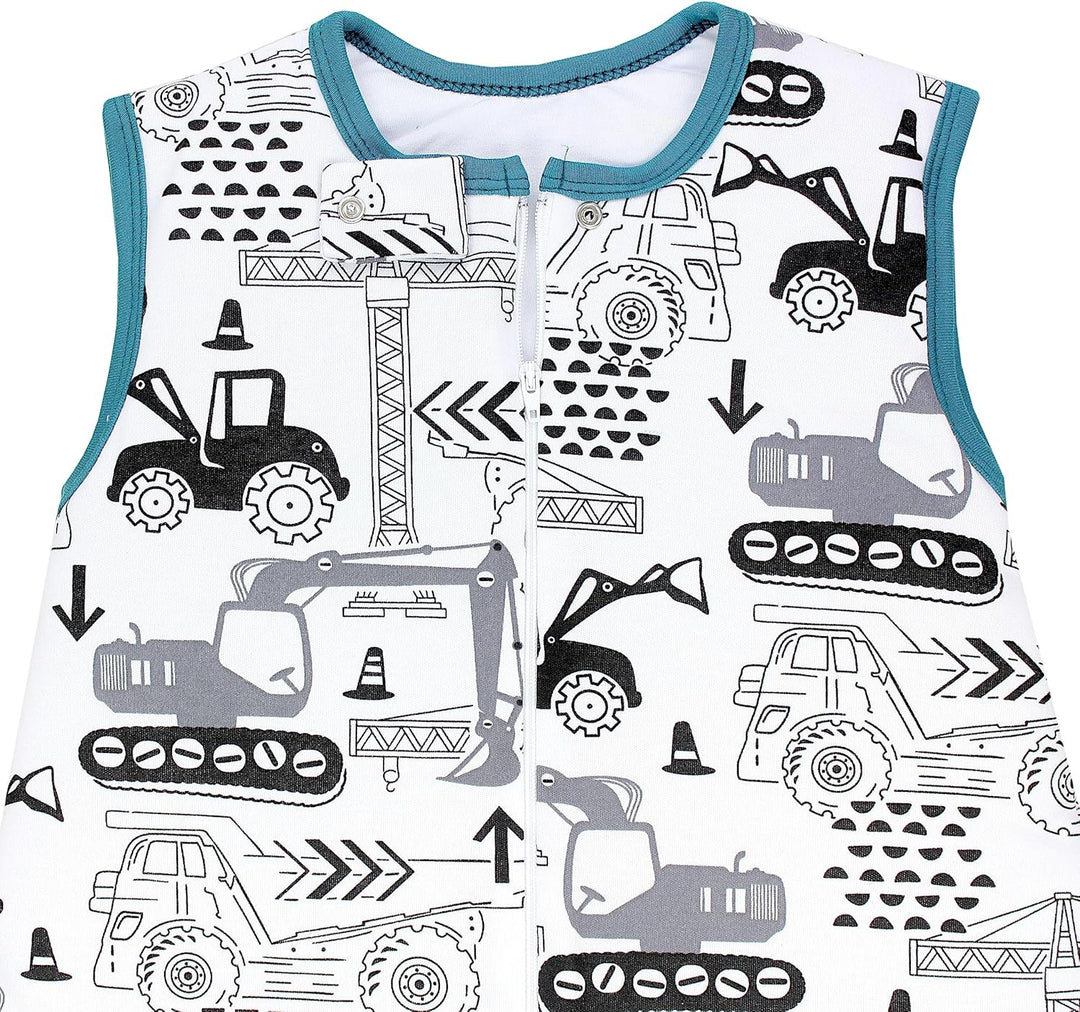 TupTam Baby Ganzjahresschlafsack mit Füssen - 2,5 TOG - OEKO-TEX - Unisex 80-86 Bagger / Grün, 80-86