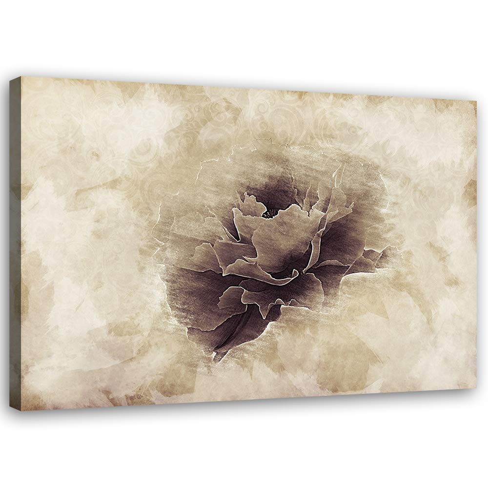 Feeby Leinwandbild abstrakt Bild Kunstdruck Blume Braun 70x50 cm Leinwandbild 70x50 cm Braun_c, Lein