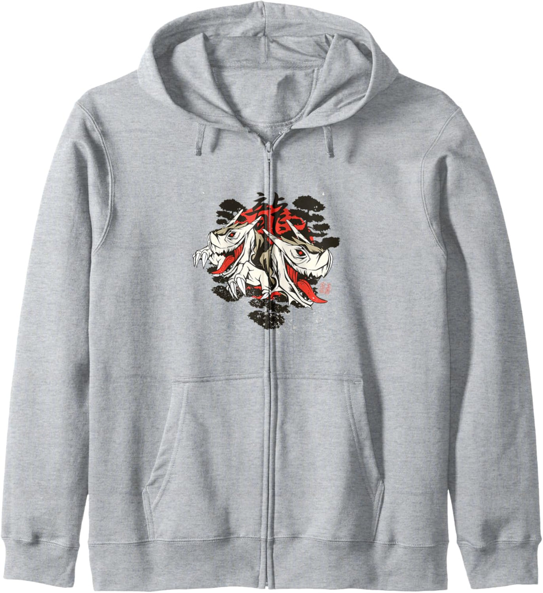 Japanisches Drachen-Kunstwerk I Kunstvolles Grafikdesign Japan Kapuzenjacke
