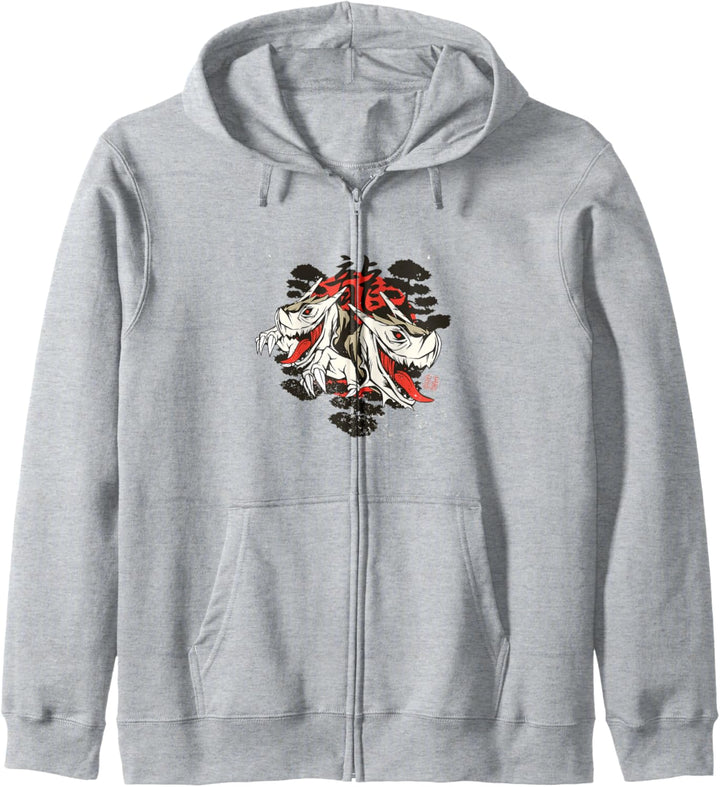 Japanisches Drachen-Kunstwerk I Kunstvolles Grafikdesign Japan Kapuzenjacke