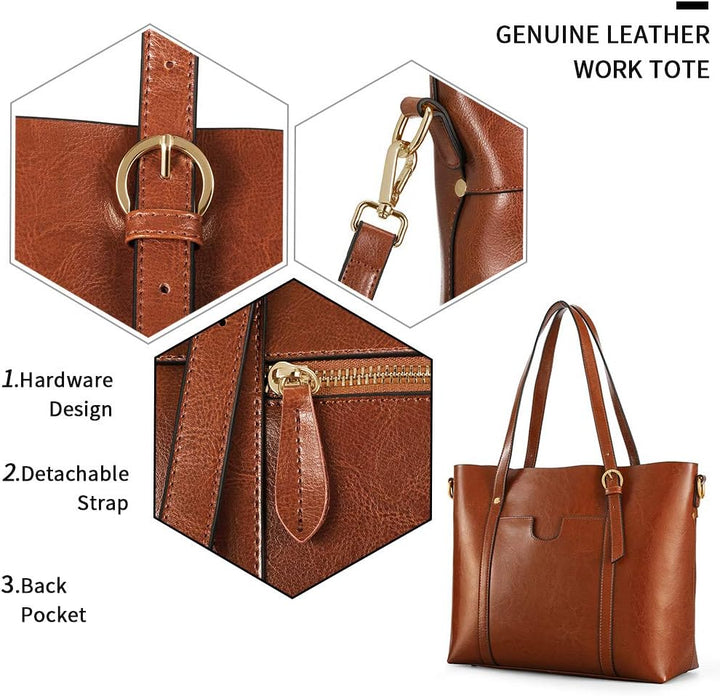 Kattee Leder-Satchel-Geldbörsen und Handtaschen für Damen, Top-Griff-Schulter-Geldbörsen-Tote-Hobo-T