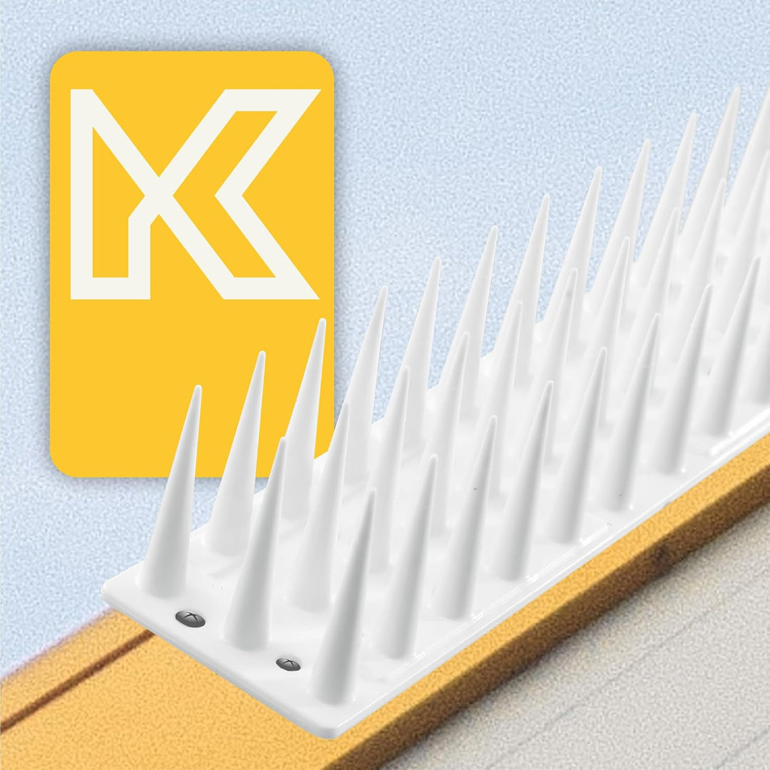 KADAX 12er Set Vogelabwehr Spikes, Kunststoff, 51x4x3,5 cm, 3-reihig, für Tauben, Katzen, Marder, Za