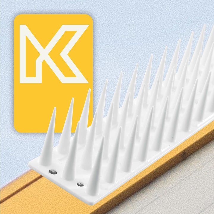 KADAX 12er Set Vogelabwehr Spikes, Kunststoff, 51x4x3,5 cm, 3-reihig, für Tauben, Katzen, Marder, Za