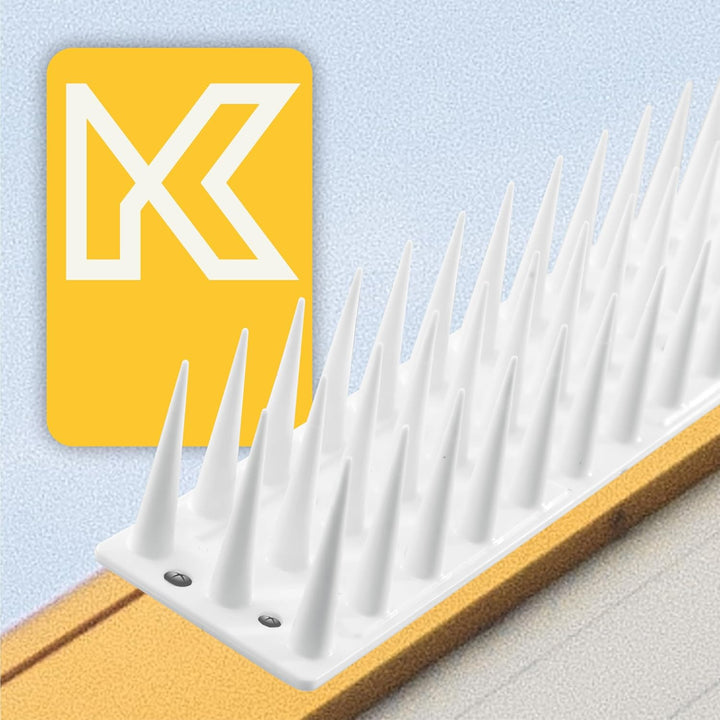 KADAX 12er Set Vogelabwehr Spikes, Kunststoff, 51x4x3,5 cm, 3-reihig, für Tauben, Katzen, Marder, Za