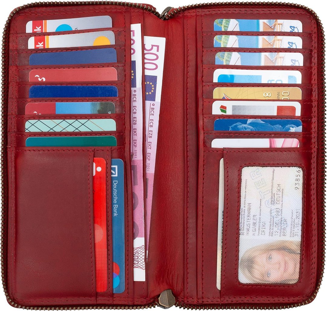 Hill Burry Leder Damen Portemonnaie Arite I Geldbörse I Brieftasche | Geldbeutel Wallet Portmonee mi