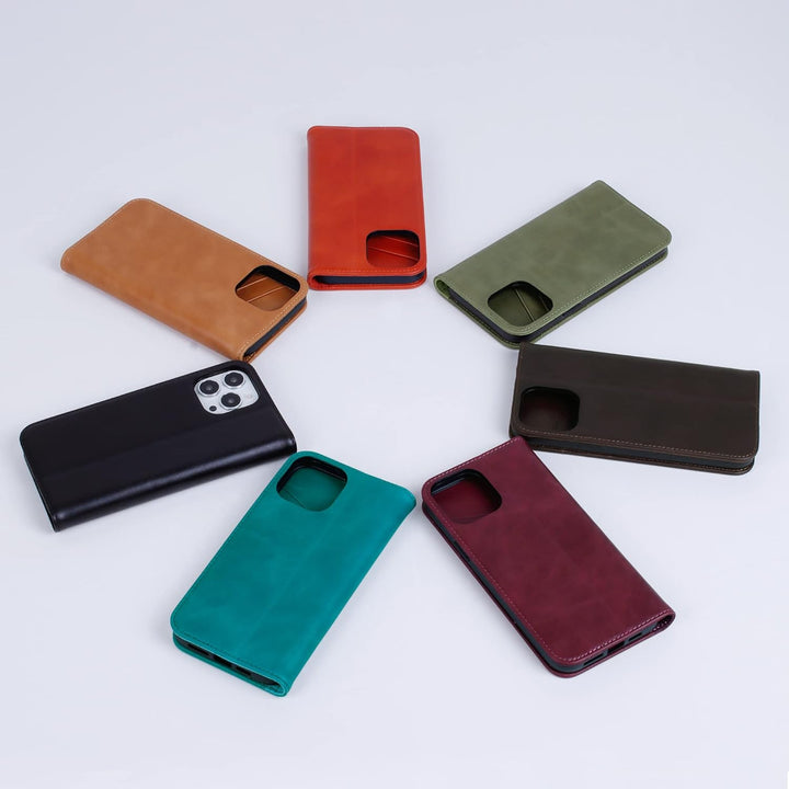 VISOUL Hülle für iPhone 13 Handyhülle Schutzhülle TPU [Erstklassiges Echtleder] [Kartenfach] [Magnet