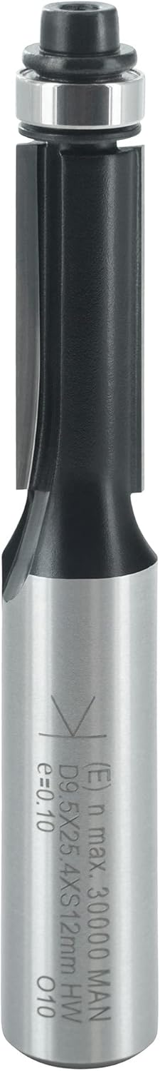 ENT 13601 Bündigfräser HW, Schaft (S) 12 mm, Durchmesser (D) 9,5 mm, NL 25,4 mm, GL 80 mm, SL 40 mm,