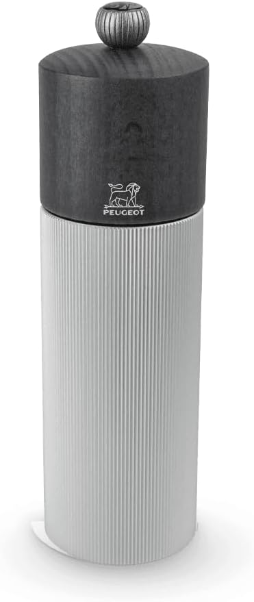 PEUGEOT - Salzmühle Line 18 cm - Klassische Mahlgradeinstellung - Aluminium und PEFC-zertifiziertes