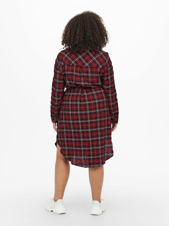 ONLY Carmakoma Female Kleid Curvy Karo- 44Red Ochre