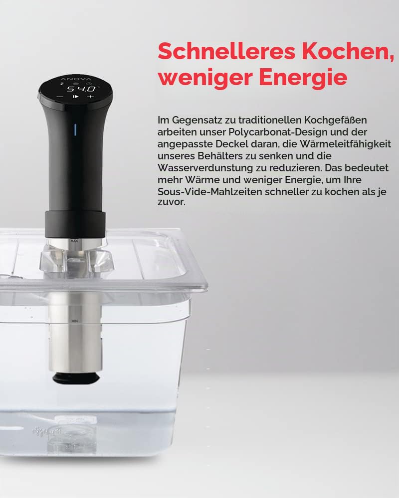 SousVideTools Behälter aus Polycarbonat, 11,6 l, mit Deckel passend für den Sous-Vide-Stick von Anov