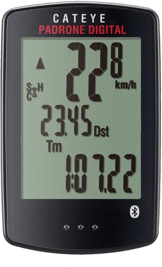 Cateye Padrone Digital Wireless CC-PA400B Speed & Cadence Fahrradcomputer, Schwarz, Einheitsgrösse
