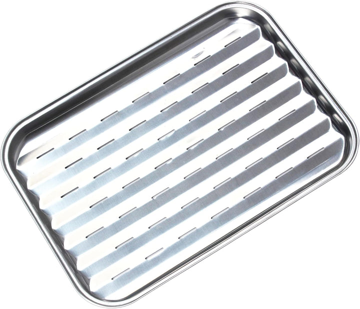 Cook Pan 34X24cm Grillpfanne aus Edelstahl, Grillplatte für Küche und Barbecue mit hitzebeständigem