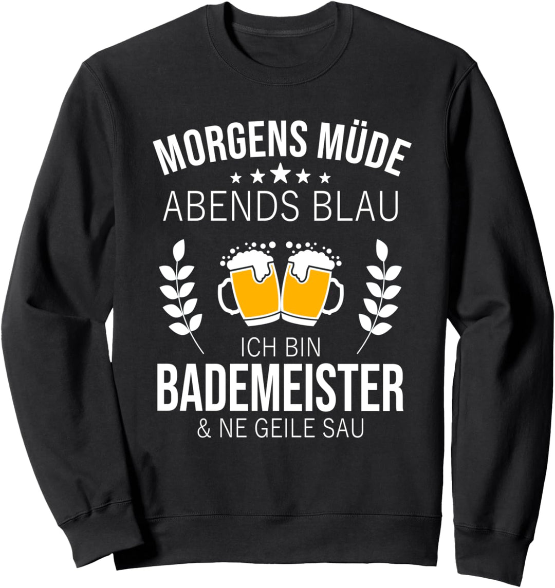 Bademeister Geschenk-Idee Schwimmbad Lustiges Bier Sprüche Sweatshirt